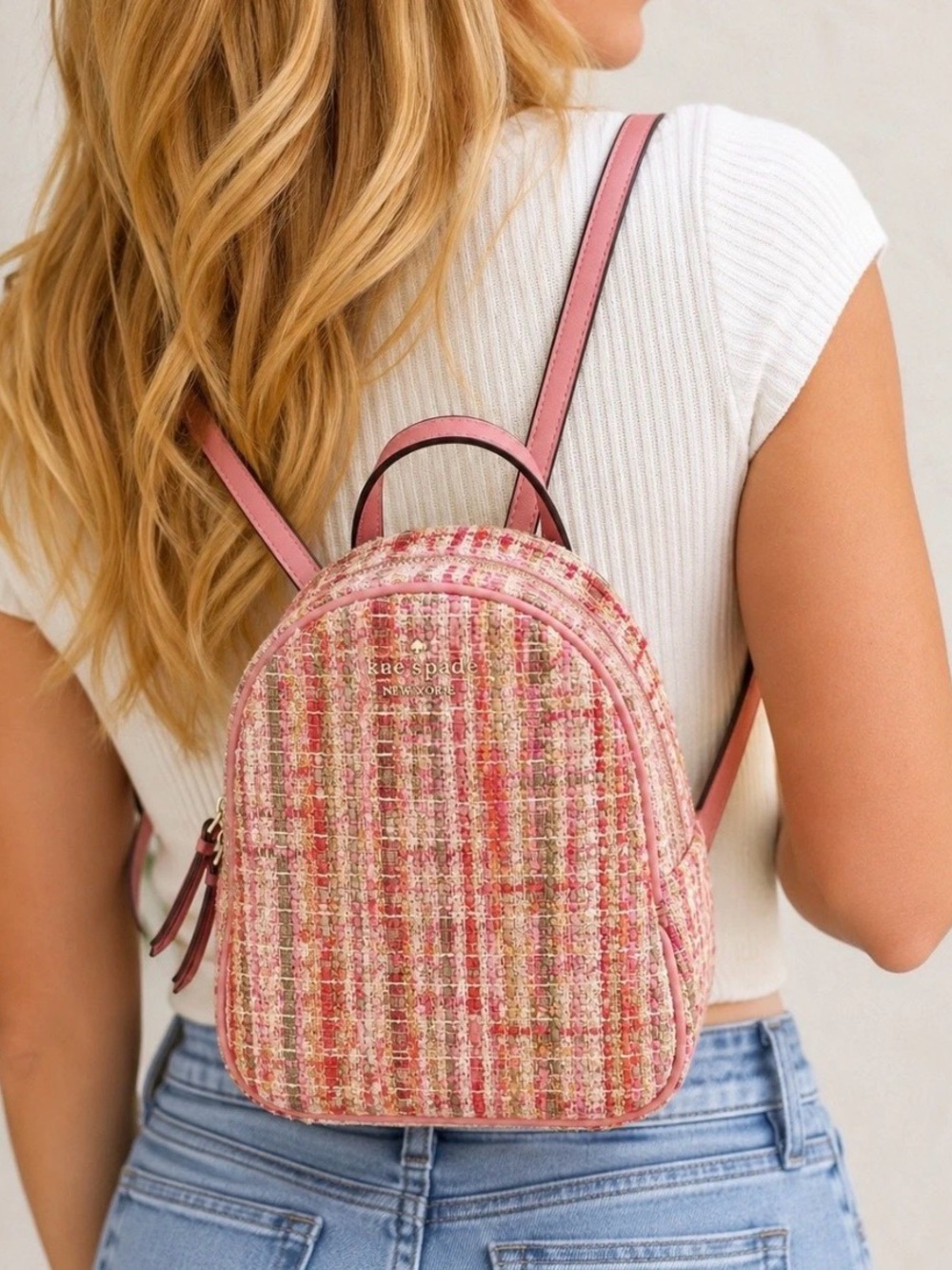 Kate Spade Briar Lane Quilted Tweed Mini Backpack